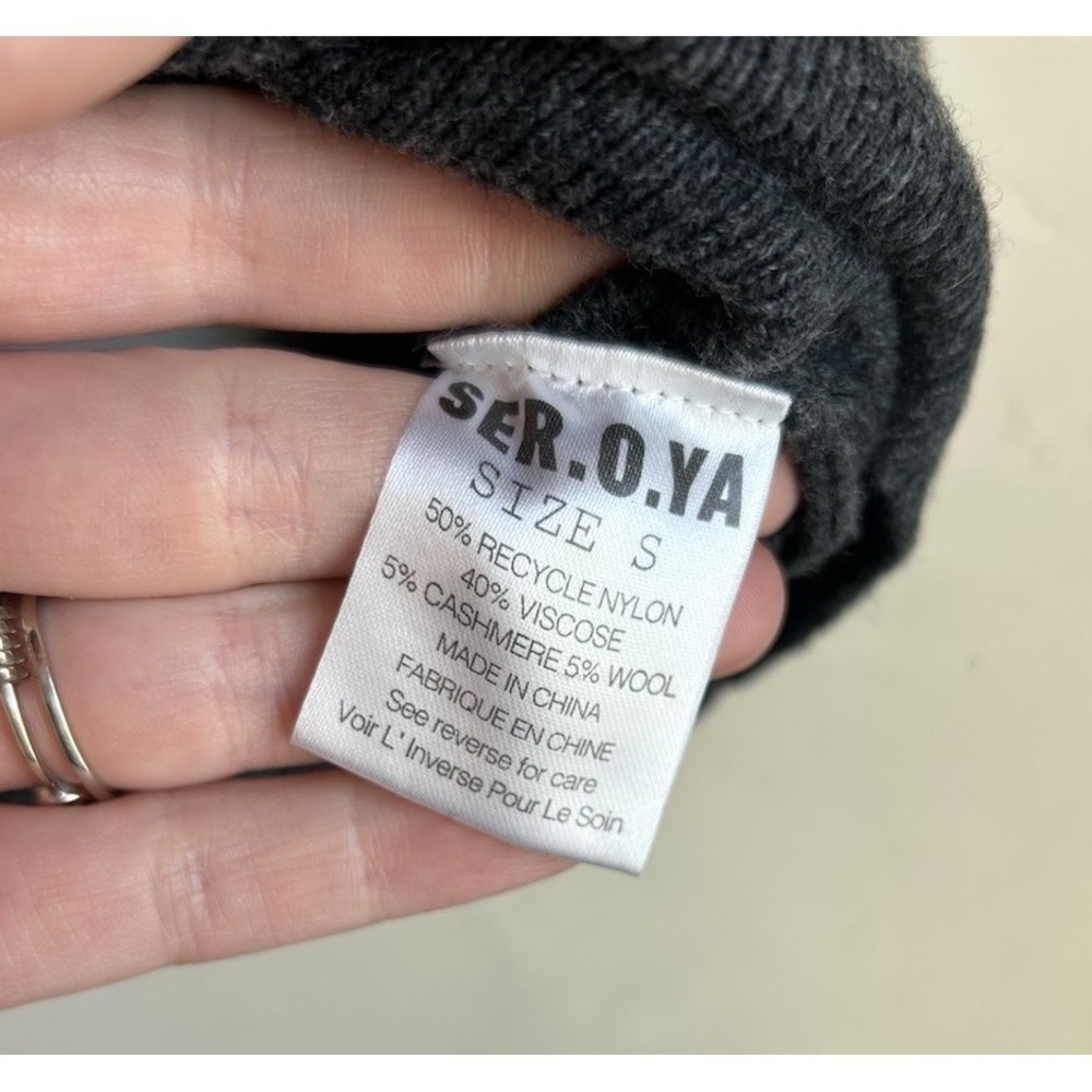 Seroya SER.O.YA Alexandria Turtleneck Sweater Mini Dress S Pewter Gray Luxury - Picture 6 of 11